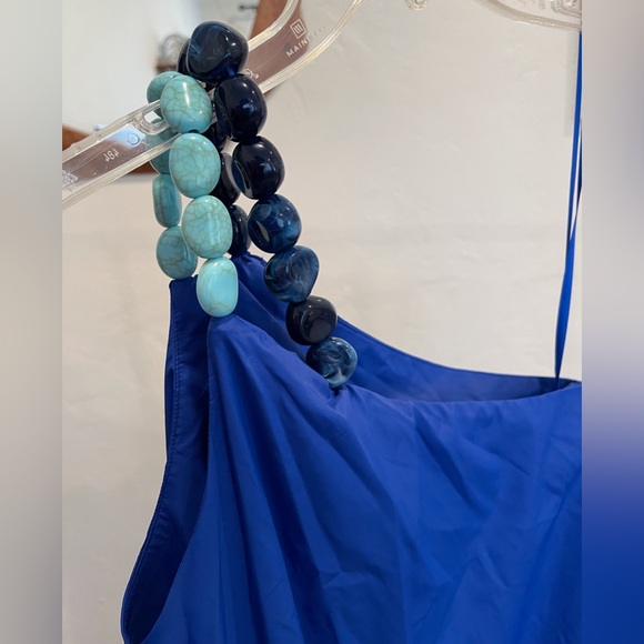 STAUD Mason Dress one shoulder embellished long dress in blue- size XS - Picture 13 of 16